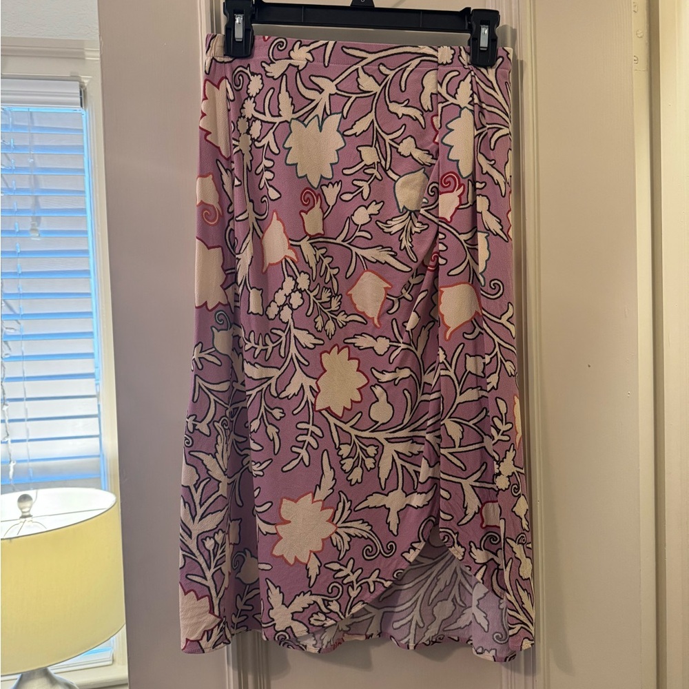 Knox Rose Purple and Cream Floral Skirt